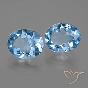 Pedras preciosas de Topázio Azul Suíço natural de 6.04 ct, oval, VVS-VS