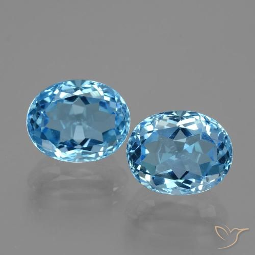 6.81ctw Natural Céu azul Topázio, oval, VVS-VS