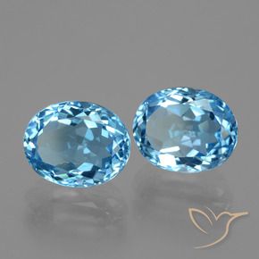 Pedras preciosas de Topázio Céu azul natural de 6.81 ct, oval, VVS-VS