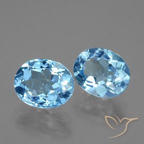 Pedras preciosas de Topázio Céu azul natural de 7.13 ct, oval, VVS-VS