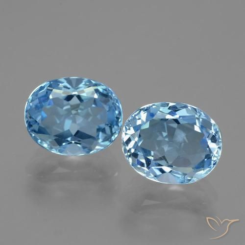 6.92ctw Natural Céu azul Topázio, oval, VVS