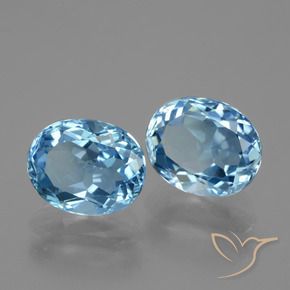 Pedras preciosas de Topázio Céu azul natural de 6.92 ct, oval, VVS