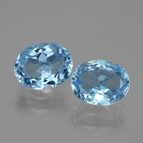 Pedras preciosas de Topázio Céu azul natural de 6.70 ct, Corte Oval, VVS-VS