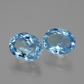 Pedras preciosas de Topázio Céu azul natural de 6.70 ct, Corte Oval, VVS-VS