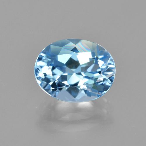 Topázio azul natural 3,23ct, corte oval, VVS
