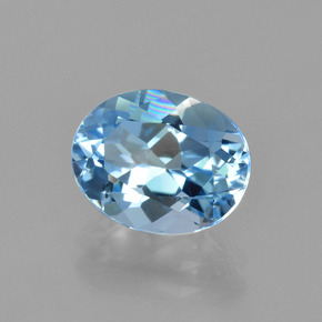 Topázio azul natural 3,23ct, corte oval, VVS