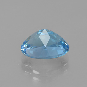 Topázio azul natural 3,23ct, corte oval, VVS