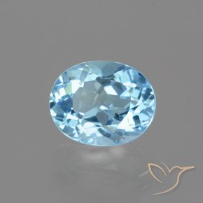 Topázio Céu azul Natural 3.20ct, oval, VVS-VS