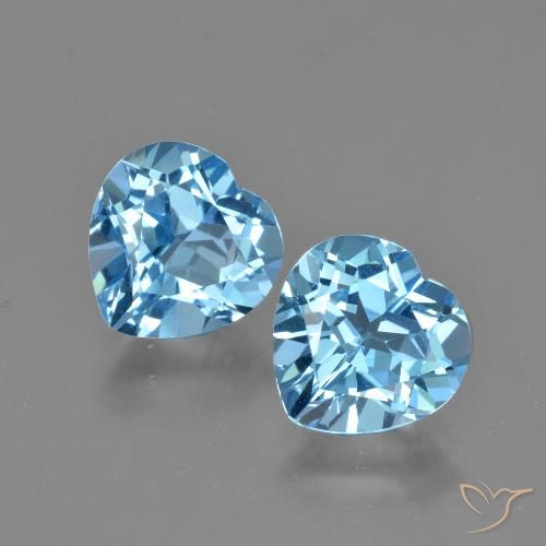 5.90ctw Natural Céu azul Topázio, Coração, VVS-VS