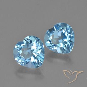 Pedras preciosas de Topázio Céu azul natural de 5.90 ct, Coração, VVS-VS
