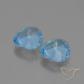 Pedras preciosas de Topázio Céu azul natural de 5.90 ct, Coração, VVS-VS