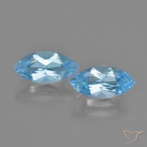 2.64ctw Natural Céu azul Topázio, Marquesa, VVS-VS