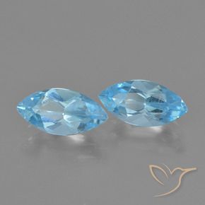 Pedras preciosas de Topázio Céu azul natural de 2.64 ct, Marquesa, VVS-VS