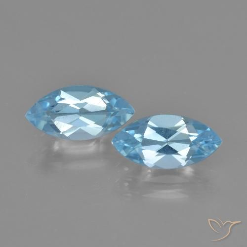 Pedras preciosas de topázio azul natural de 2,70 ct, marquise, VVS-VS