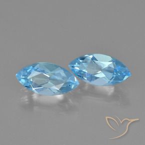 Pedras preciosas de topázio azul natural de 2,70 ct, marquise, VVS-VS