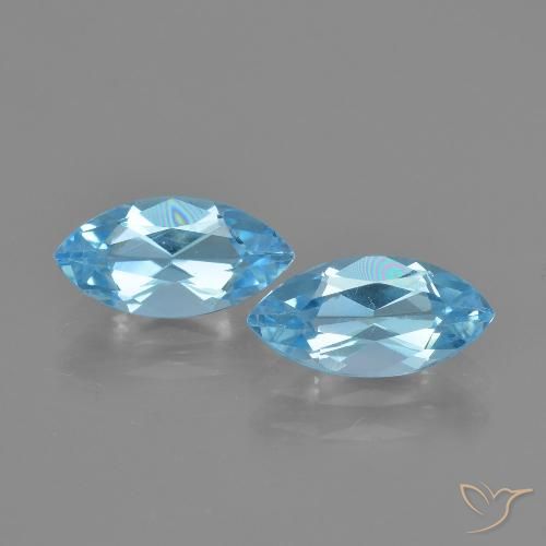 Pedras preciosas de Topázio Céu azul natural de 2.55 ct, Marquesa, VS