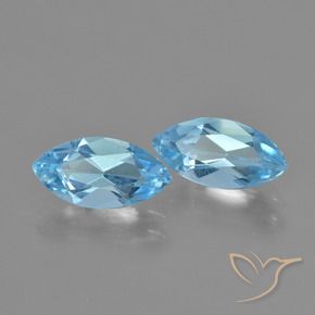 Pedras preciosas de Topázio Céu azul natural de 2.55 ct, Marquesa, VS