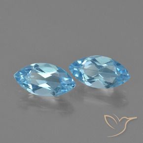 Pedras preciosas de Topázio Céu azul natural de 2.50 ct, Marquesa, VVS-VS