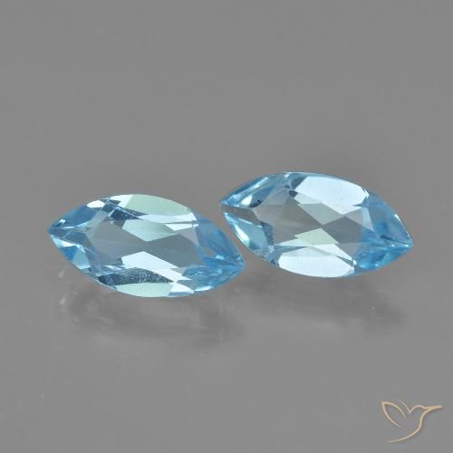 2.31ctw Natural Céu azul Topázio, Marquesa, VVS-VS