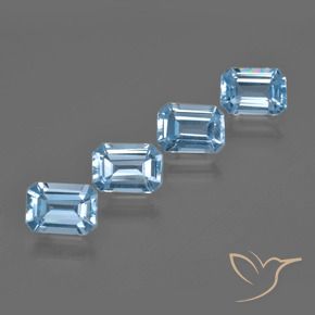 Pedras preciosas de Topázio Azul Suíço natural de 4.31 ct, Corte Octógono / Esmeralda, VVS-VS