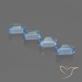 Pedras preciosas de Topázio Azul Suíço natural de 4.31 ct, Corte Octógono / Esmeralda, VVS-VS