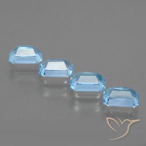 Pedras preciosas de Topázio Céu azul natural de 4.72 ct, Corte Octógono / Esmeralda, VVS-VS