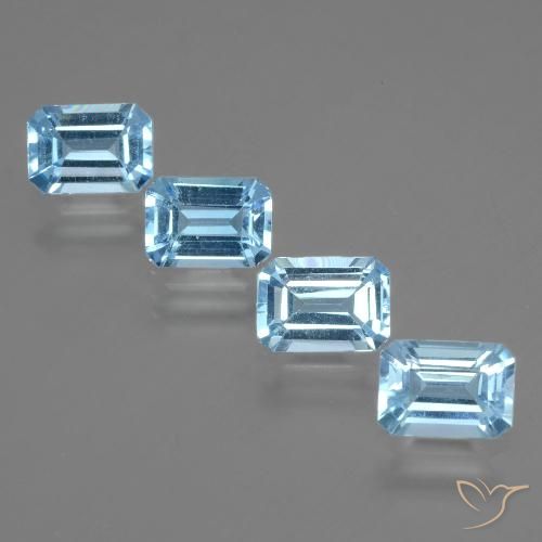 4.71ctw Natural Céu azul Topázio, Corte Esmeralda, VVS-VS