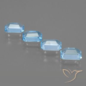 Pedras preciosas de Topázio Céu azul natural de 4.71 ct, Corte Octógono / Esmeralda, VVS-VS