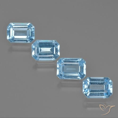4.71ctw Natural Azul Suíço Topázio, Corte Esmeralda, VVS-VS