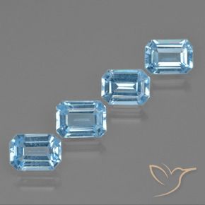Pedras preciosas de Topázio Azul Suíço natural de 4.71 ct, Corte Octógono / Esmeralda, VVS-VS