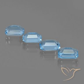 Pedras preciosas de Topázio Azul Suíço natural de 4.71 ct, Corte Octógono / Esmeralda, VVS-VS