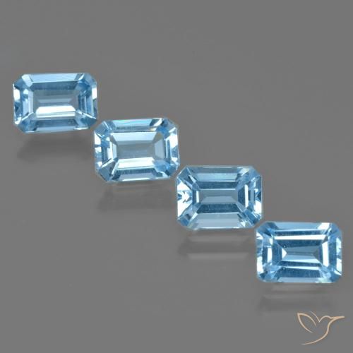 4.71ctw Natural Azul Suíço Topázio, Corte Esmeralda, VVS-VS