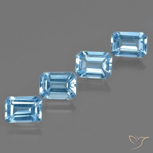 Pedras preciosas de Topázio Azul Suíço natural de 4.71 ct, Corte Octógono / Esmeralda, VVS-VS