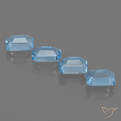 Pedras preciosas de Topázio Azul Suíço natural de 4.71 ct, Corte Octógono / Esmeralda, VVS-VS
