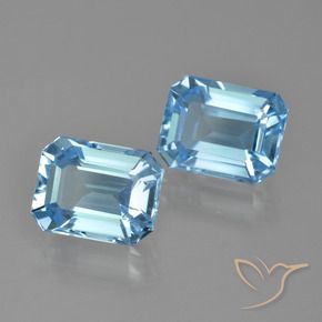 Pedras preciosas de Topázio Céu azul natural de 6.15 ct, Corte Octógono / Esmeralda, VVS-VS