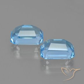 Pedras preciosas de Topázio Céu azul natural de 6.15 ct, Corte Octógono / Esmeralda, VVS-VS