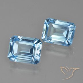 Pedras preciosas de Topázio Céu azul natural de 5.93 ct, Corte Octógono / Esmeralda, VVS-VS