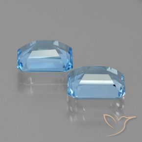 Pedras preciosas de Topázio Céu azul natural de 5.93 ct, Corte Octógono / Esmeralda, VVS-VS