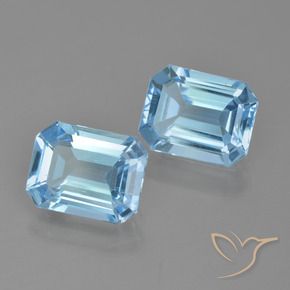 Pedras preciosas de Topázio Céu azul natural de 5.19 ct, Corte Octógono / Esmeralda, VS