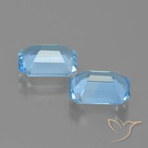 Pedras preciosas de Topázio Céu azul natural de 5.19 ct, Corte Octógono / Esmeralda, VS