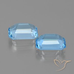 Pedras preciosas de topázio azul natural de 5,30 ct, corte esmeralda, VVS-VS