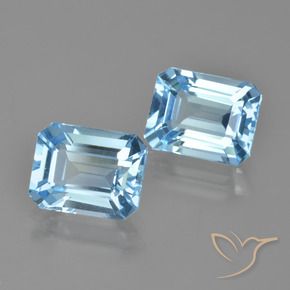 Pedras preciosas de Topázio Céu azul natural de 5.86 ct, Corte Octógono / Esmeralda, VVS-VS