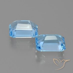 Pedras preciosas de Topázio Céu azul natural de 5.86 ct, Corte Octógono / Esmeralda, VVS-VS