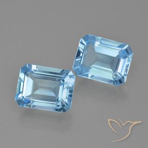 Pedras preciosas de Topázio Azul Suíço natural de 5.00 ct, Corte Octógono / Esmeralda, VVS-VS
