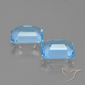Pedras preciosas de Topázio Azul Suíço natural de 5.00 ct, Corte Octógono / Esmeralda, VVS-VS