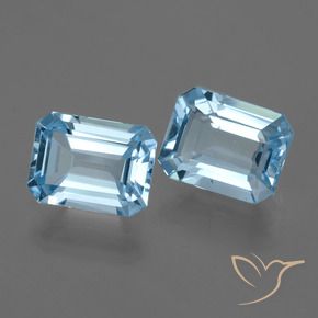 Pedras preciosas de Topázio Azul Suíço natural de 4.81 ct, Corte Esmeralda, VVS-VS