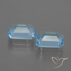 Pedras preciosas de Topázio Azul Suíço natural de 4.81 ct, Corte Esmeralda, VVS-VS
