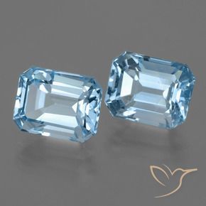 Pedras preciosas de Topázio Céu azul natural de 6.01 ct, Corte Octógono / Esmeralda, VVS-VS