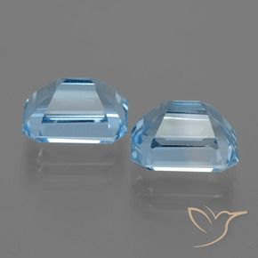 Pedras preciosas de Topázio Céu azul natural de 6.01 ct, Corte Octógono / Esmeralda, VVS-VS