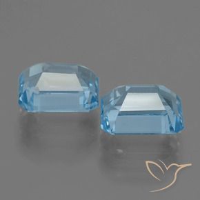Pedras preciosas de topázio azul natural de 5,82 ct, corte esmeralda, VVS-VS